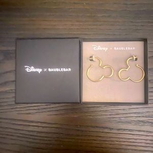 NEW Disney BaubleBar gold Mickey Mouse earrings